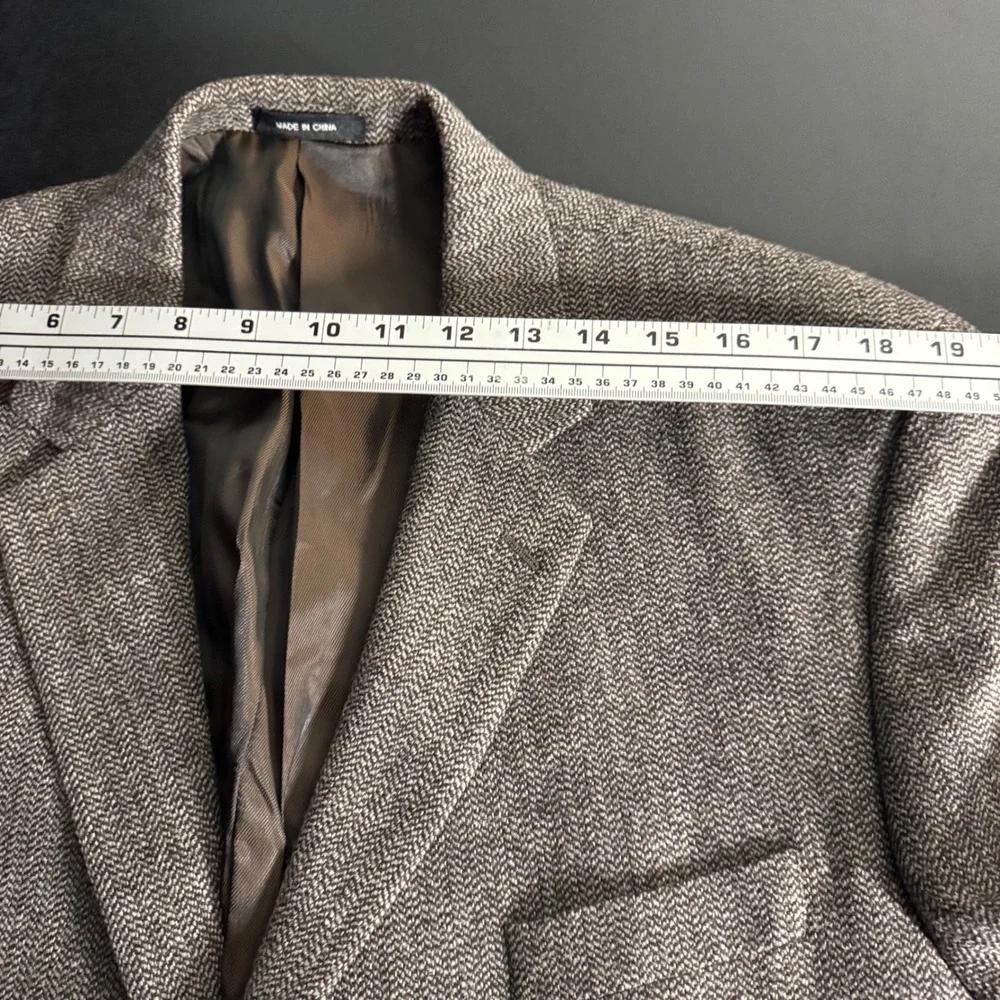 Calvin Klein Men‎ Wool Herringbone Blazer Jacket Sport Coat 46R